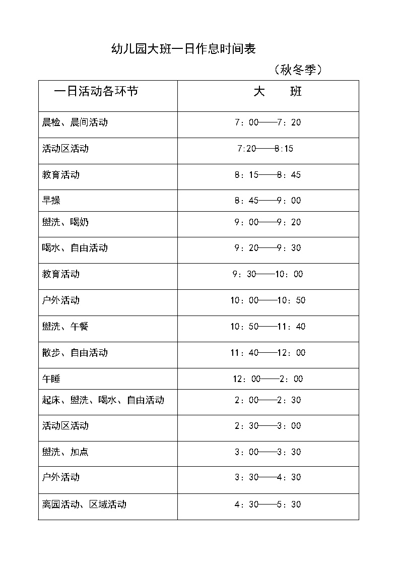 春夏秋冬作息时间安排表.doc