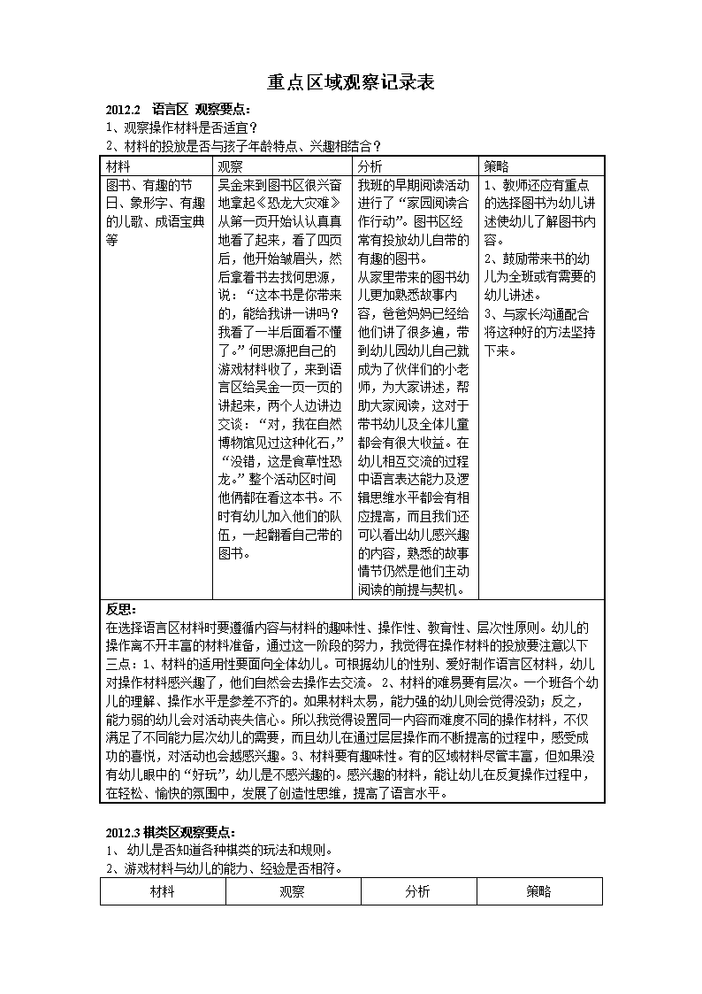 2016大班重点区域观察记录表.doc