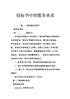 投标书中的服务承诺.doc