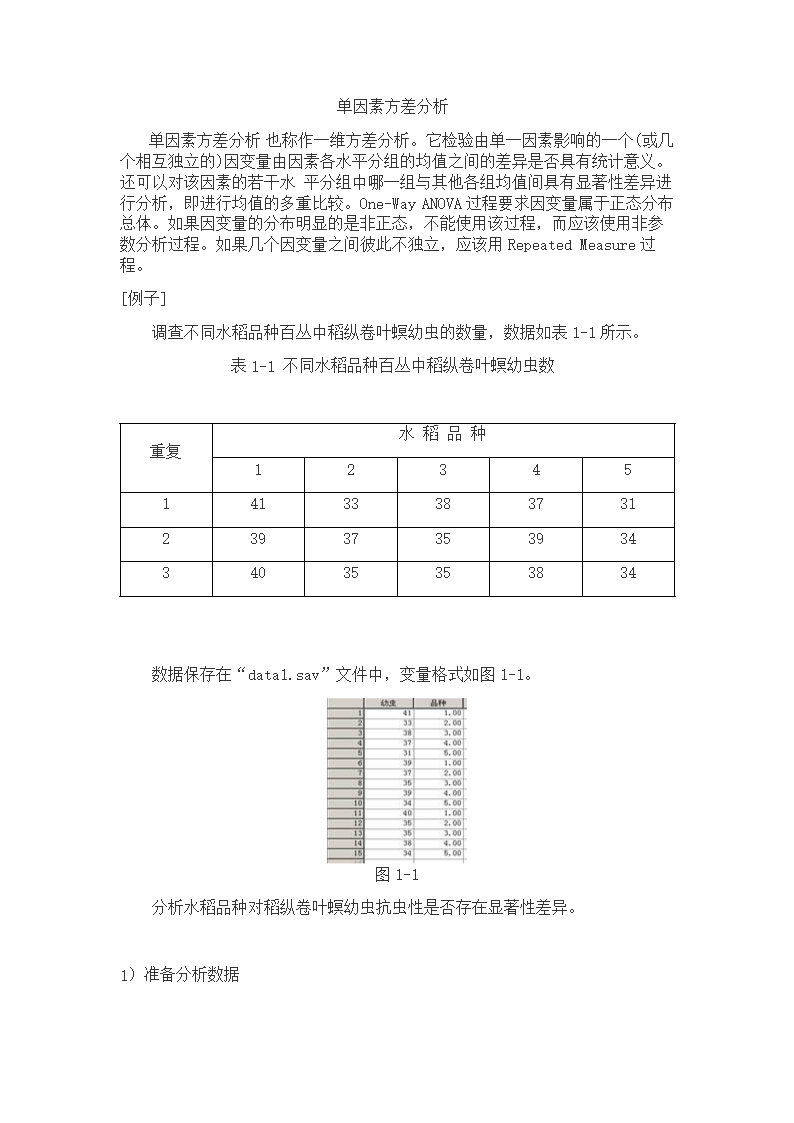 spss单因素方差分析doc10页