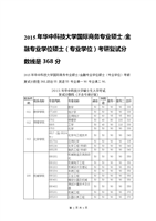 (2015年华中科技大学国际商务专业硕士金融专