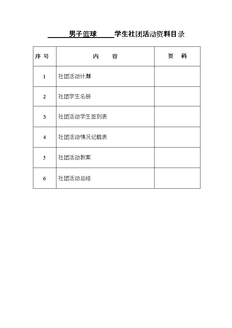 学生社团活动资料目录全解.doc