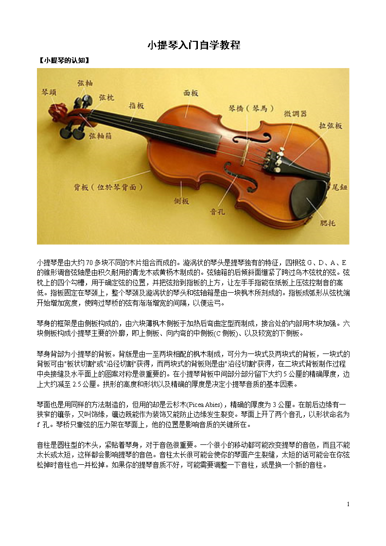 小提琴入门自学教程全解.doc