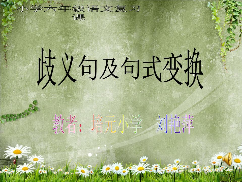 歧义句及句式变换解读.ppt