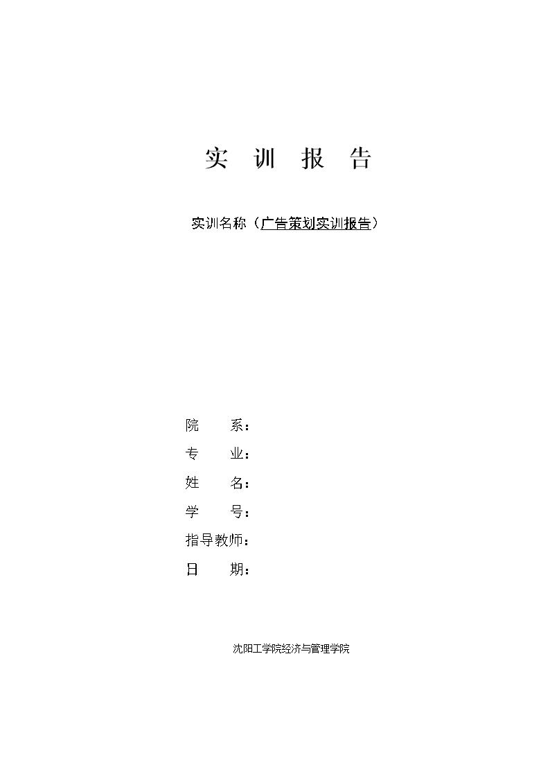 广告策划实训报告.doc